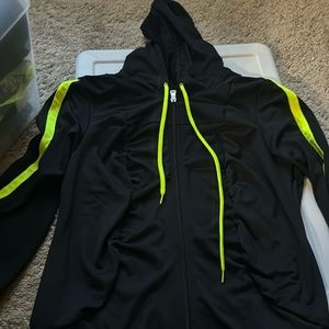 Neon athletic zipper jacket